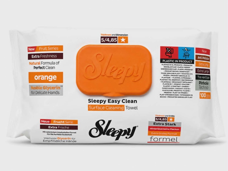 Drėgnos valymo servetėlės Sleepy Apelsinų kvapo