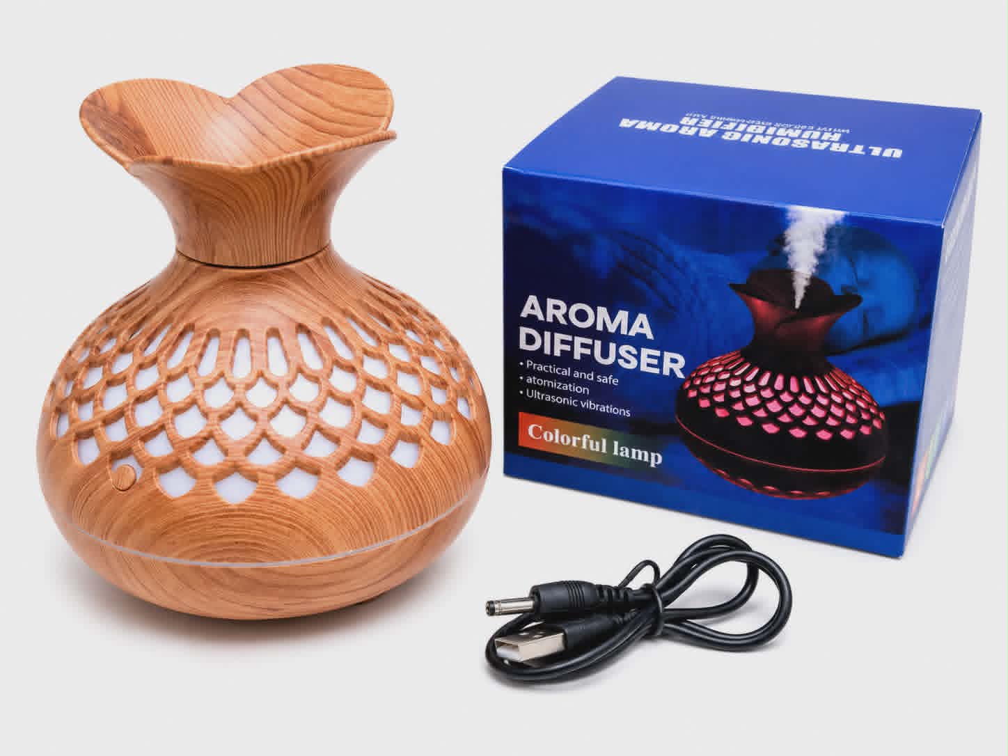 Aromaterapinis oro drėkintuvas spalvota lempa
