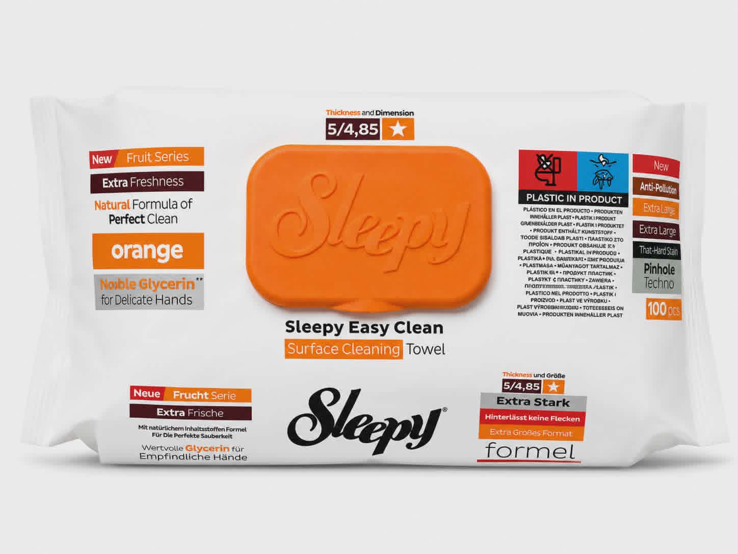 Drėgnos valymo servetėlės Sleepy Apelsinų kvapo